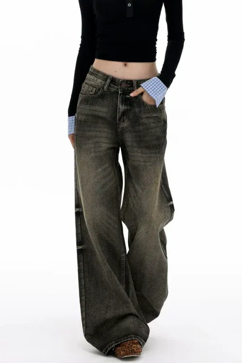 Distressed Signal Baggy Jeans