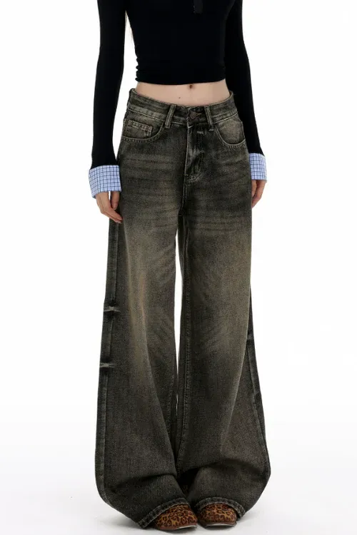 Distressed Signal Baggy Jeans