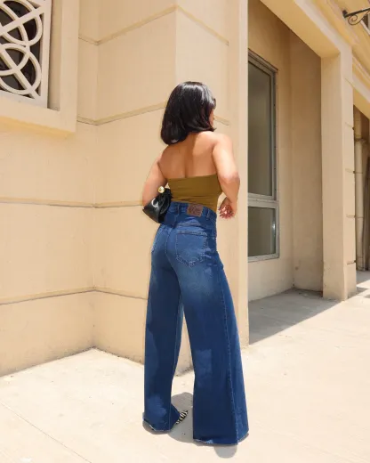 Faded Blue Raw Hem Jeans