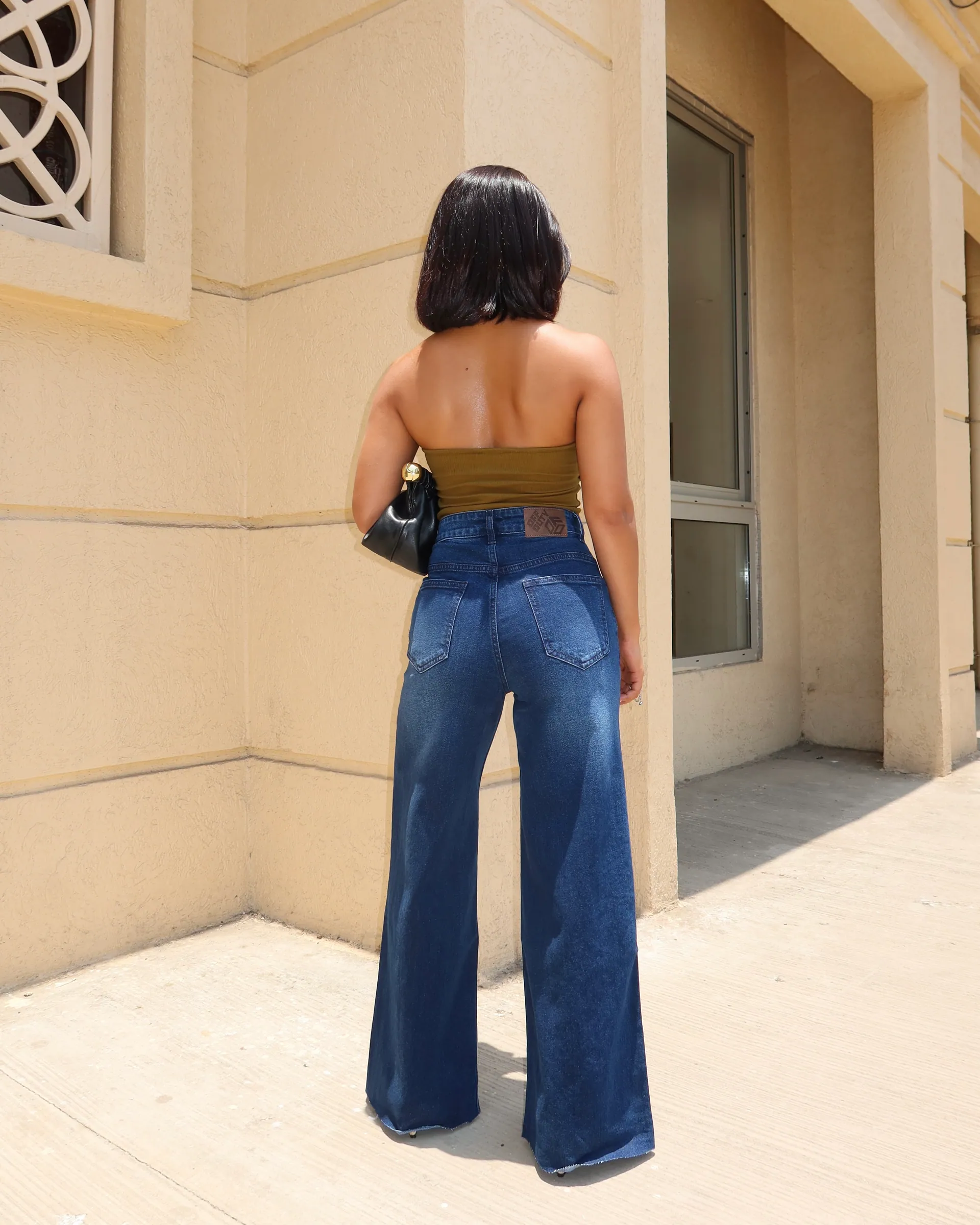 Faded Blue Raw Hem Jeans