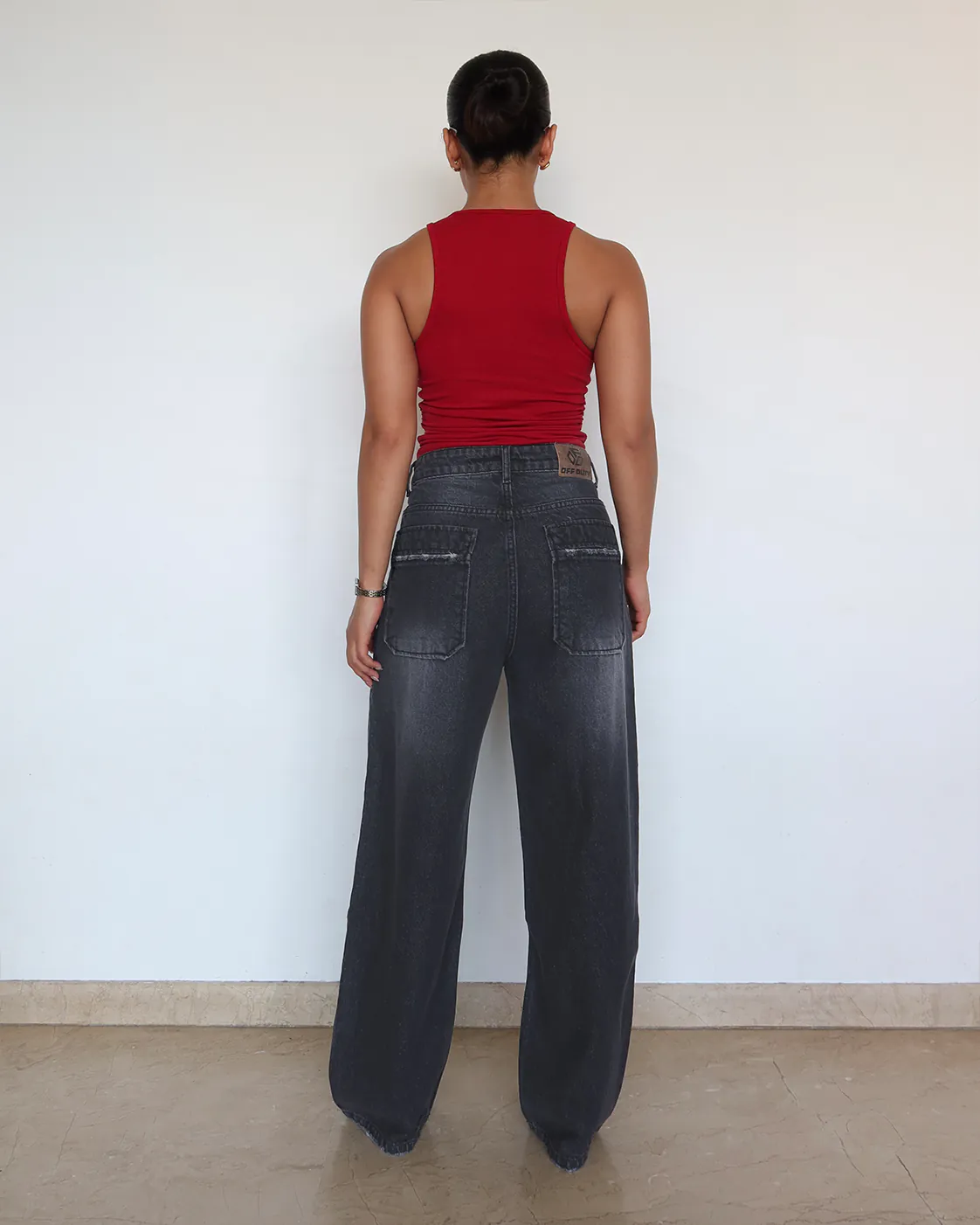 Black Casual Loose-Fit Jeans