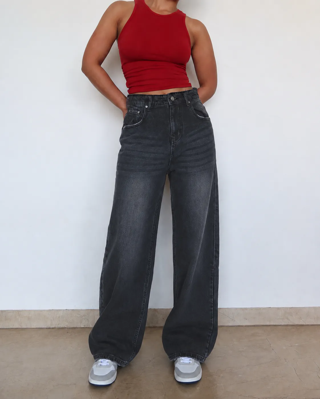 Black Casual Loose-Fit Jeans