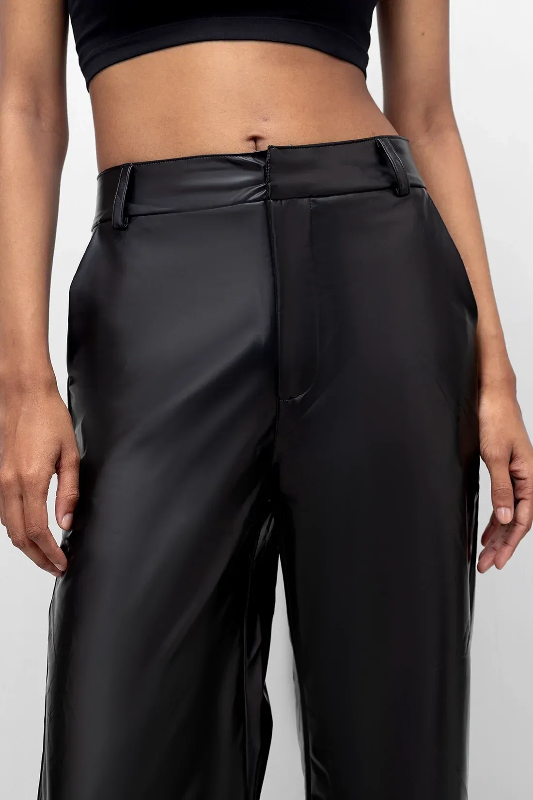 Luxe Faux Leather Straight Pants