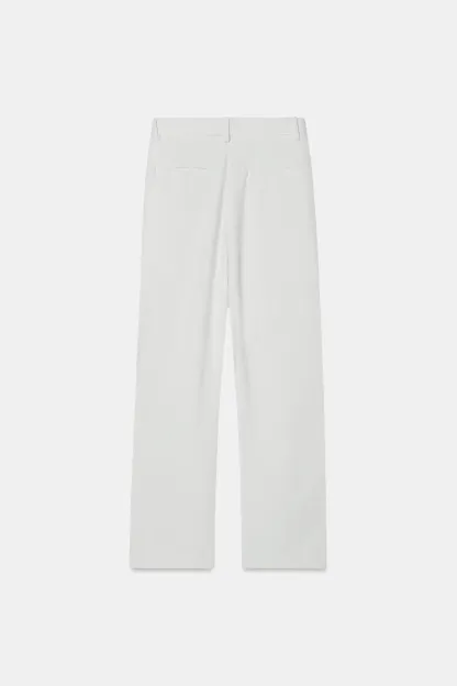 Elegant White Wide Leg Trousers