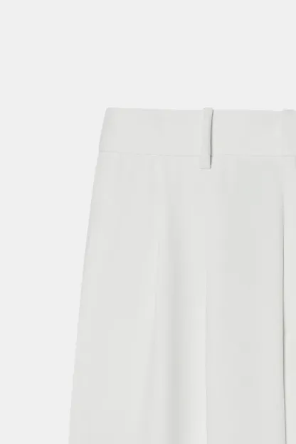 Elegant White Wide Leg Trousers