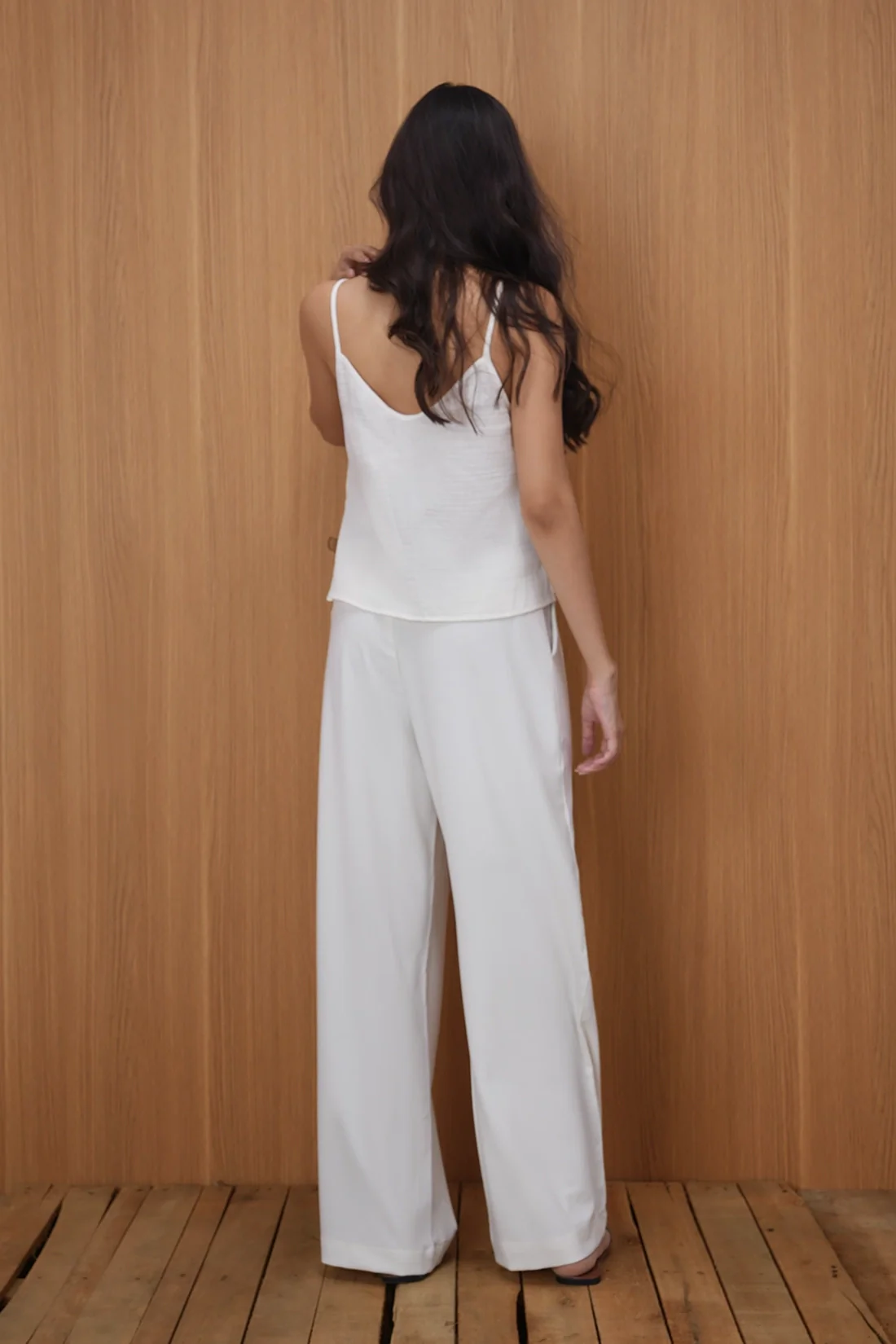 Elegant White Wide Leg Trousers