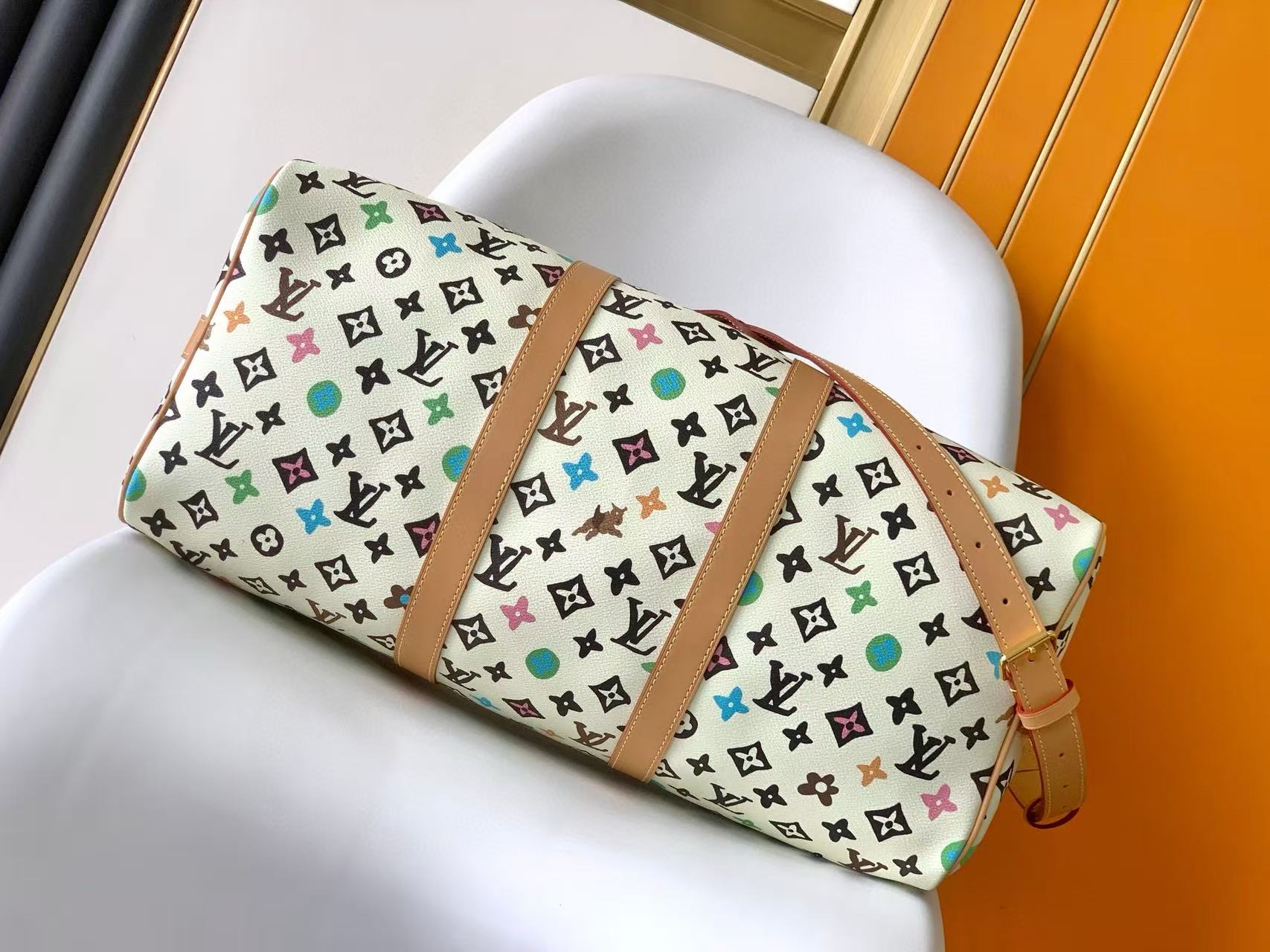 Louis Vuitton Keepall Bandouliere 45 Monogram Craggy Boston Bag (M25233)