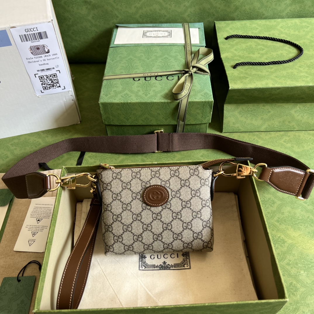 GUCCI Shoulder Bag 723306 92THG 8563 Interlocking G Beige/Brown（723306 92THG 8563）