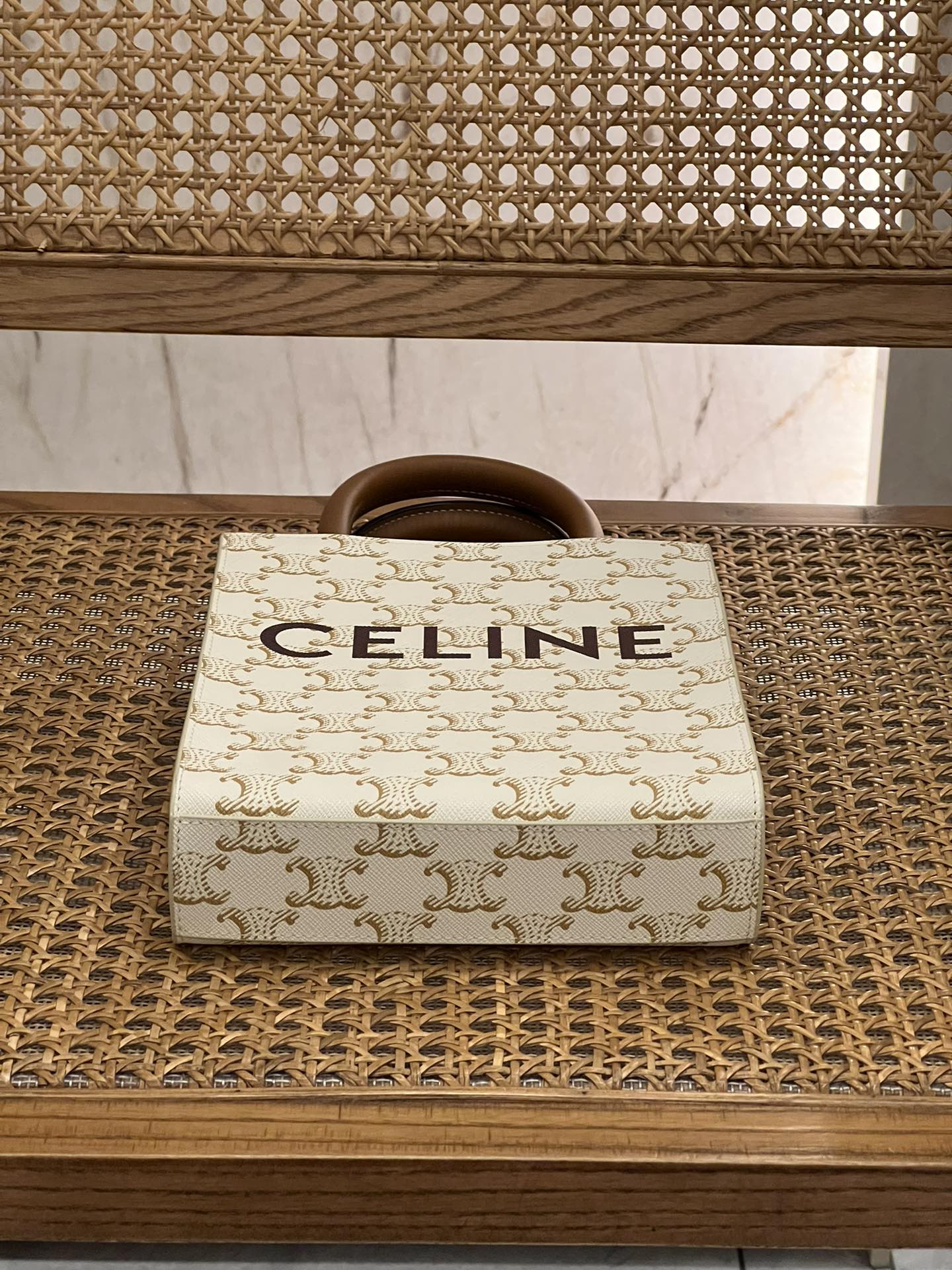 【N】CELINE Mini Vertical Cabas IN Triomphe Canvas with Celine print（194372BZK-04LU）