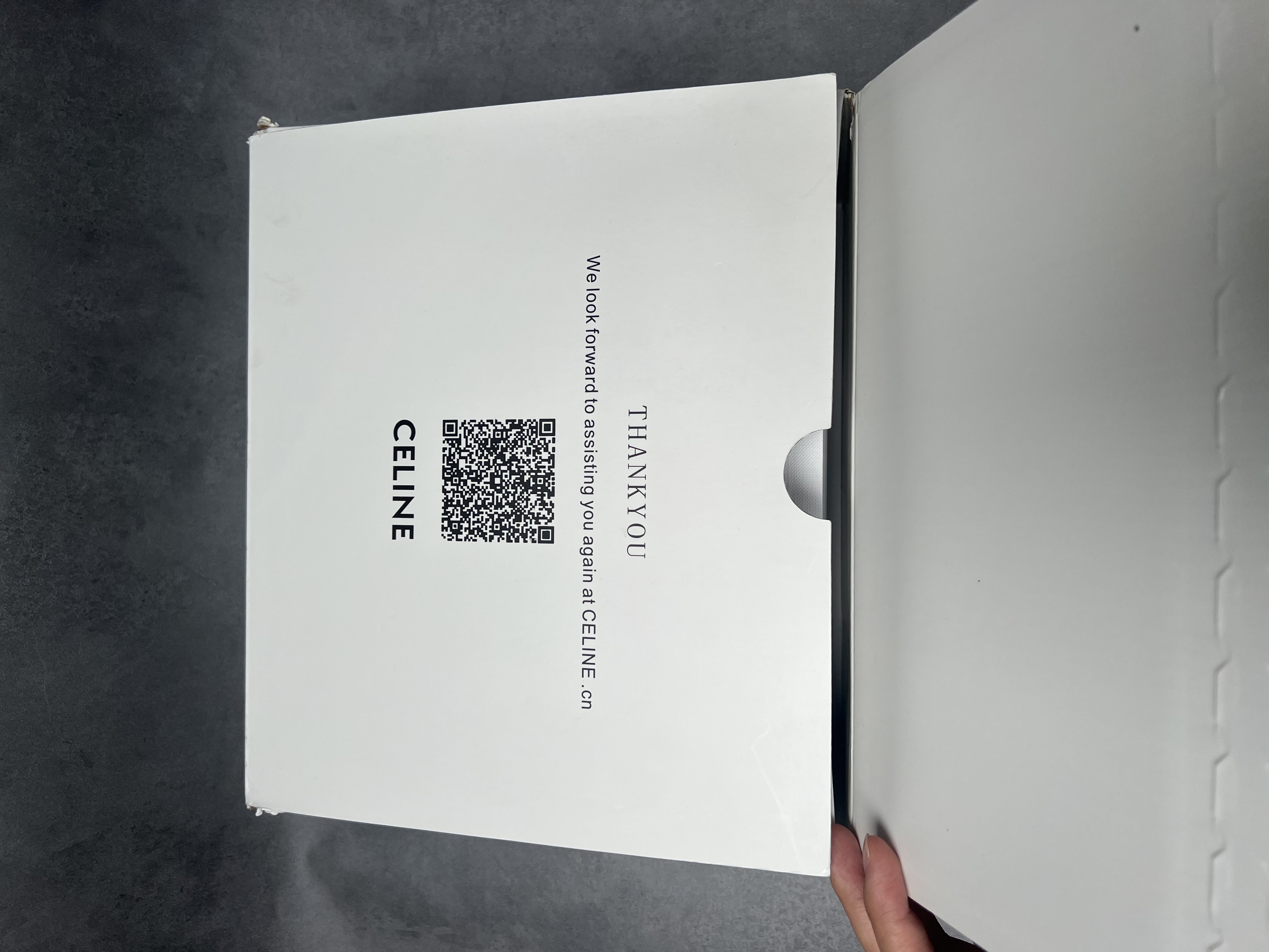 【ライブ配信中の展示品でございます】Celine Teen Triomphe Bag in Shiny Calfskin Black