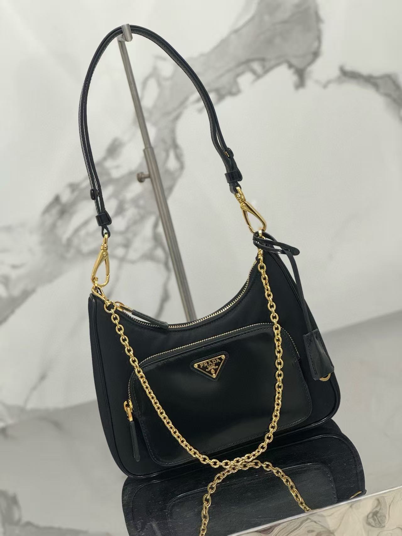 PRADA Nylon x Suede Leather Mini Bag (1BC198_R789_F0002_V_JOO)