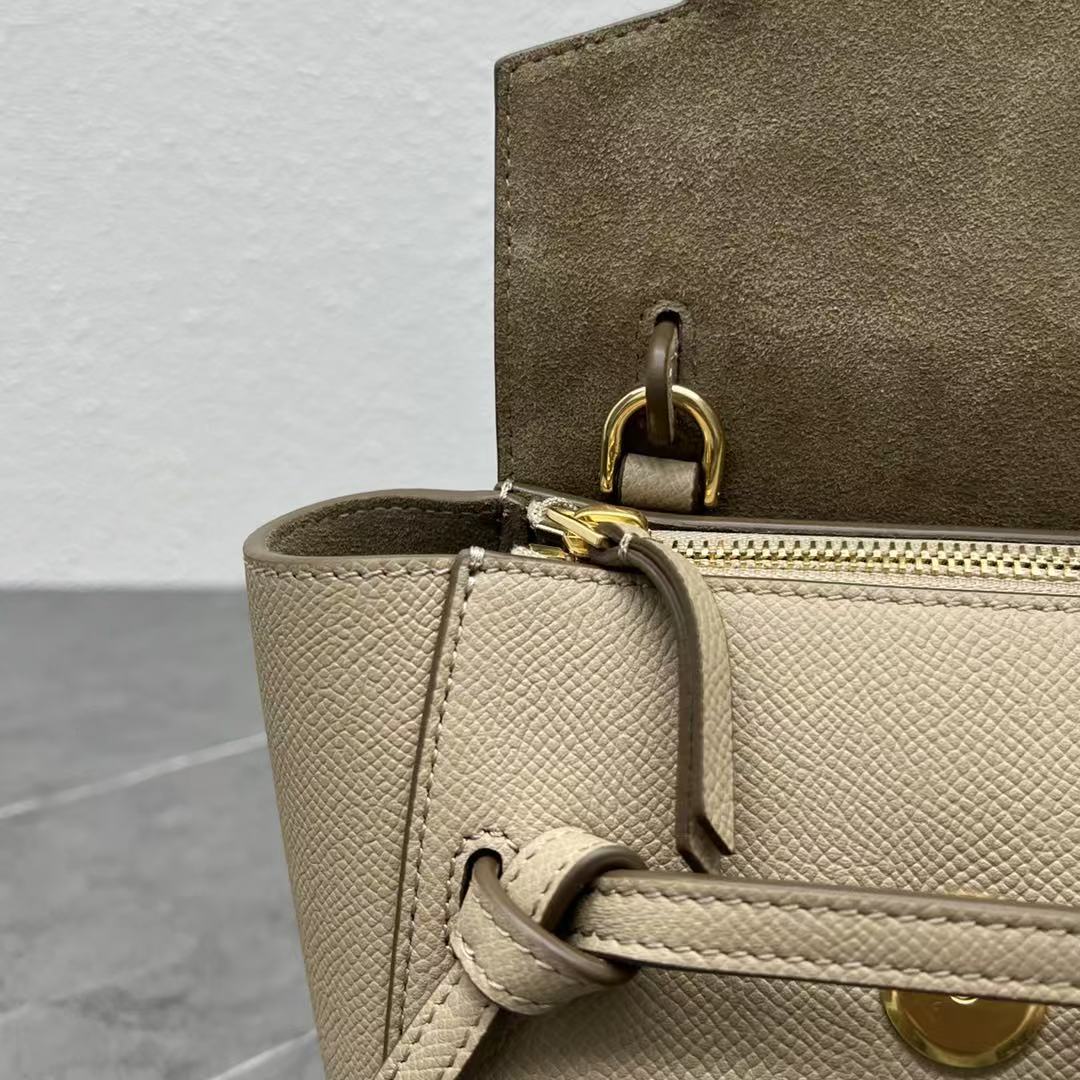 CELINE - Mini Light taupe Mirco Leather 2way Handbag（189003ZVA18LT）