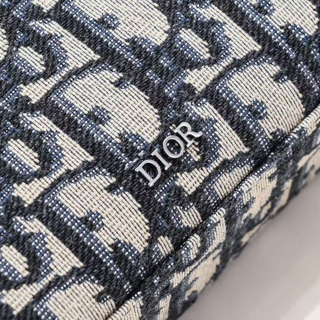 Dior Safari North-South Mini Tote Bag Dior Oblique Jacquard and Grained Calfskin "Beige/Black"（2ESWS017YKY_H27E）