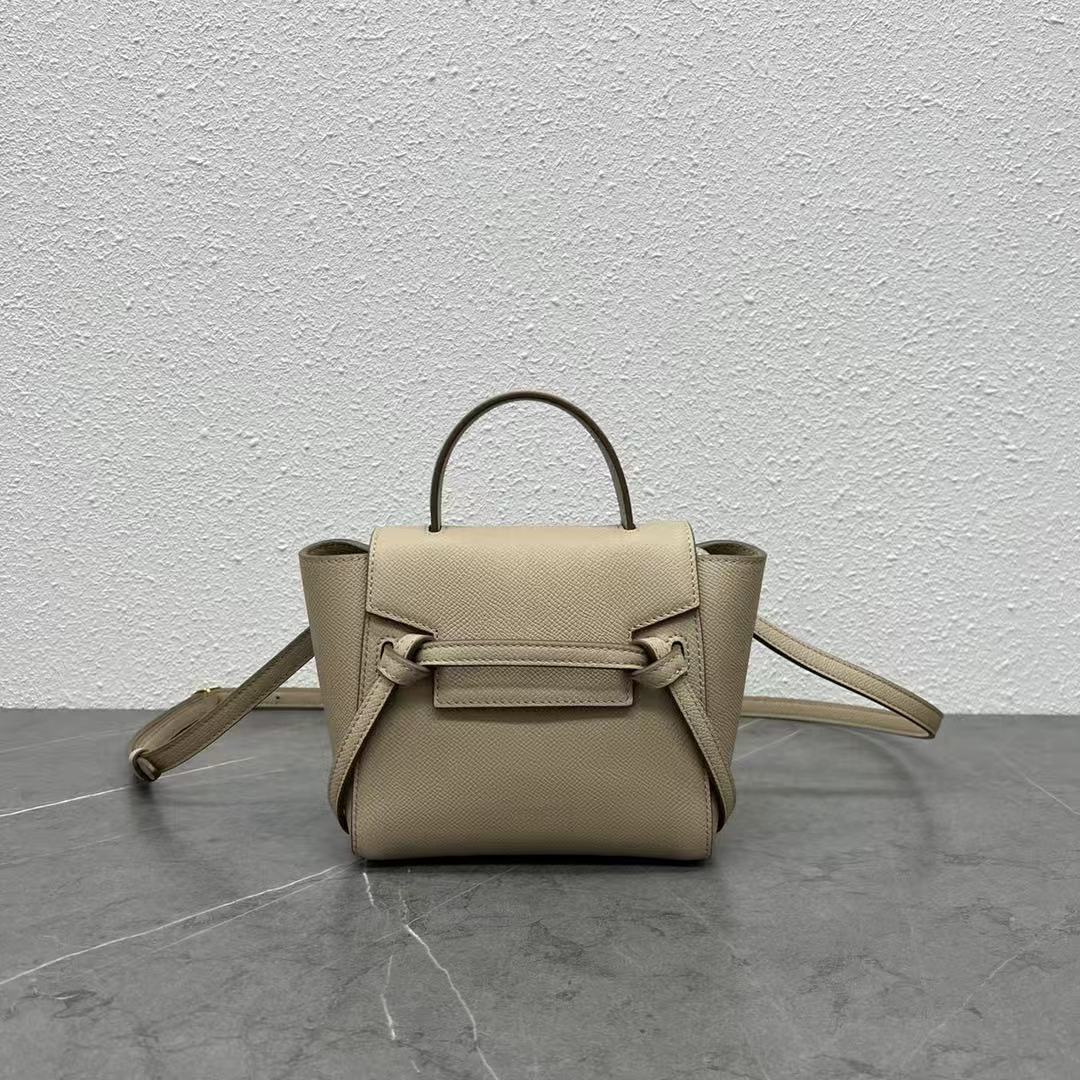 CELINE - Mini Light taupe Mirco Leather 2way Handbag（189003ZVA18LT）