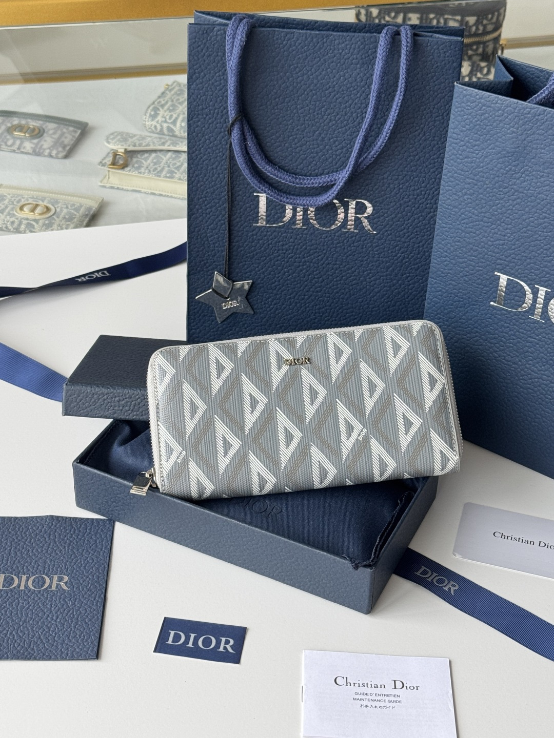 Dior CD Diamond Long Zip Wallet（2ESBC252DCO-H43E）