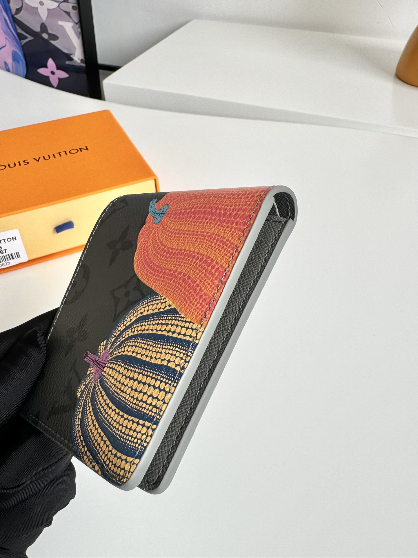 Louis Vuitton x Yayoi Kusama Slender Wallet Monogram Eclipse Reverse Pumpkin（M81967）