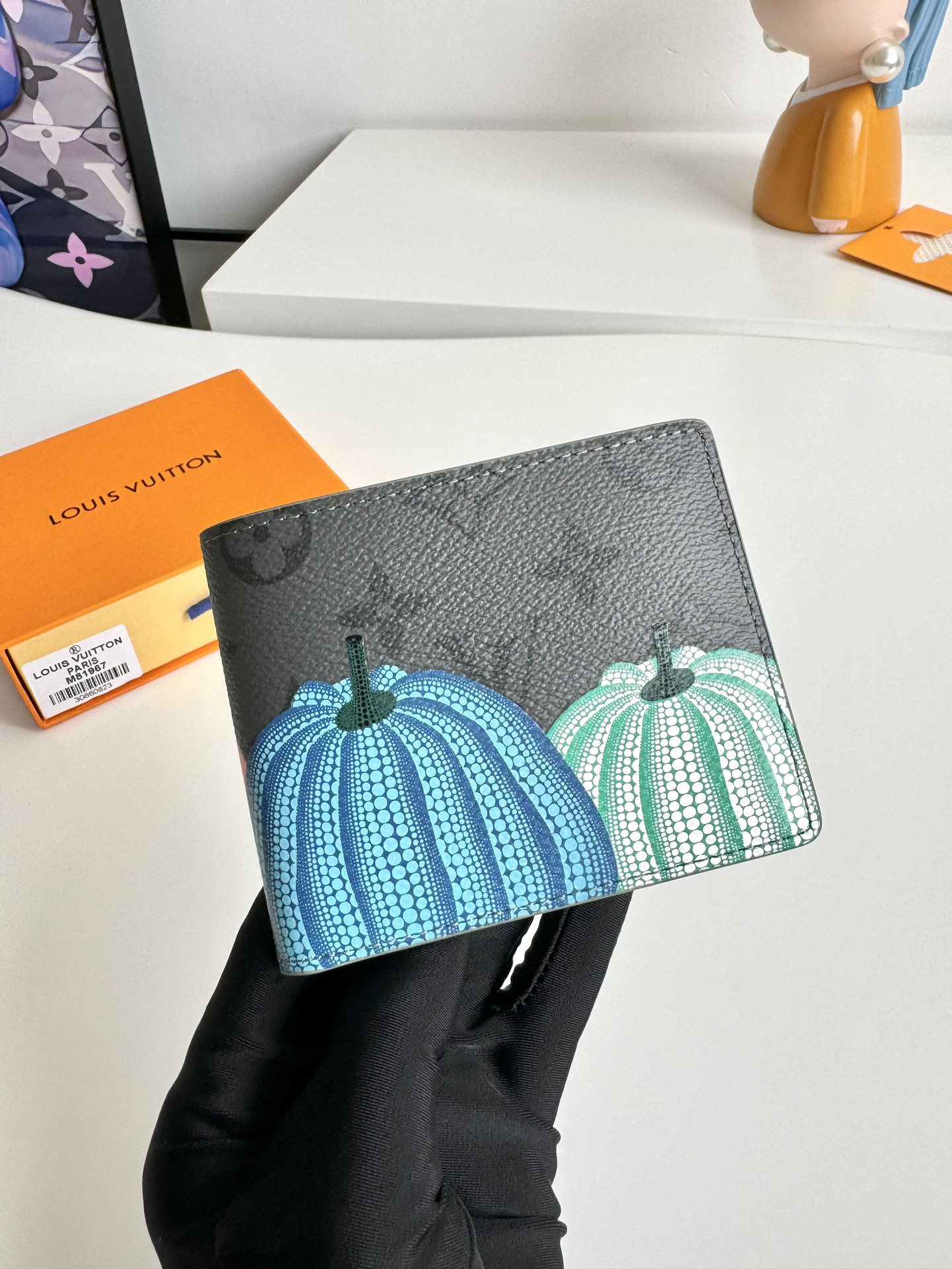Louis Vuitton x Yayoi Kusama Slender Wallet Monogram Eclipse Reverse Pumpkin（M81967）