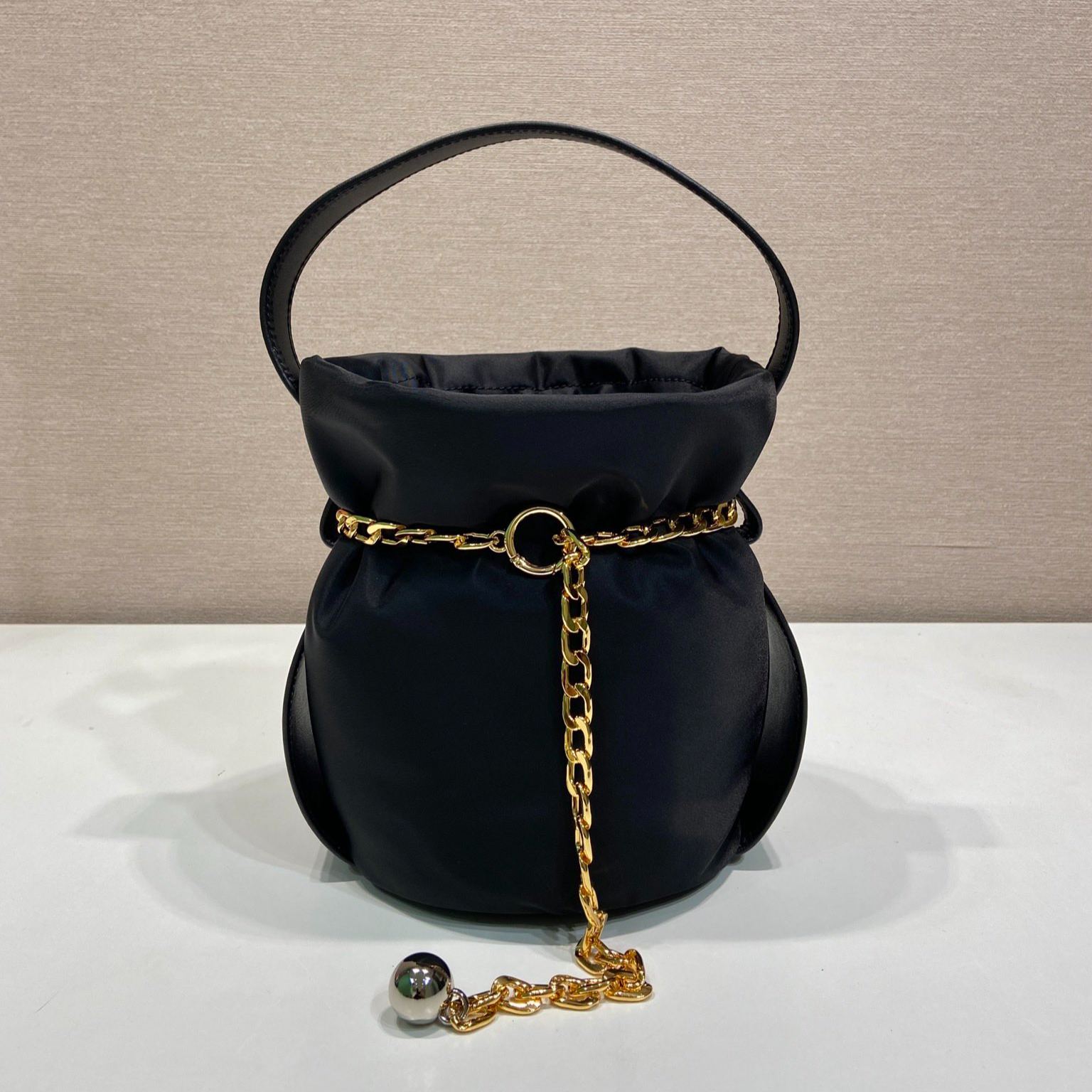 Prada Black Nylon Petit Sac Mini Bucket (1BE088_RUKW_F0002)