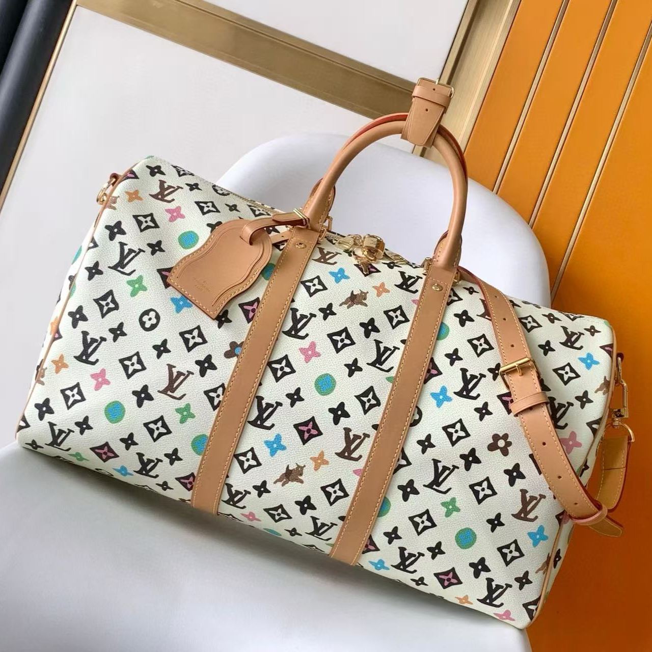 Louis Vuitton Keepall Bandouliere 45 Monogram Craggy Boston Bag (M25233)