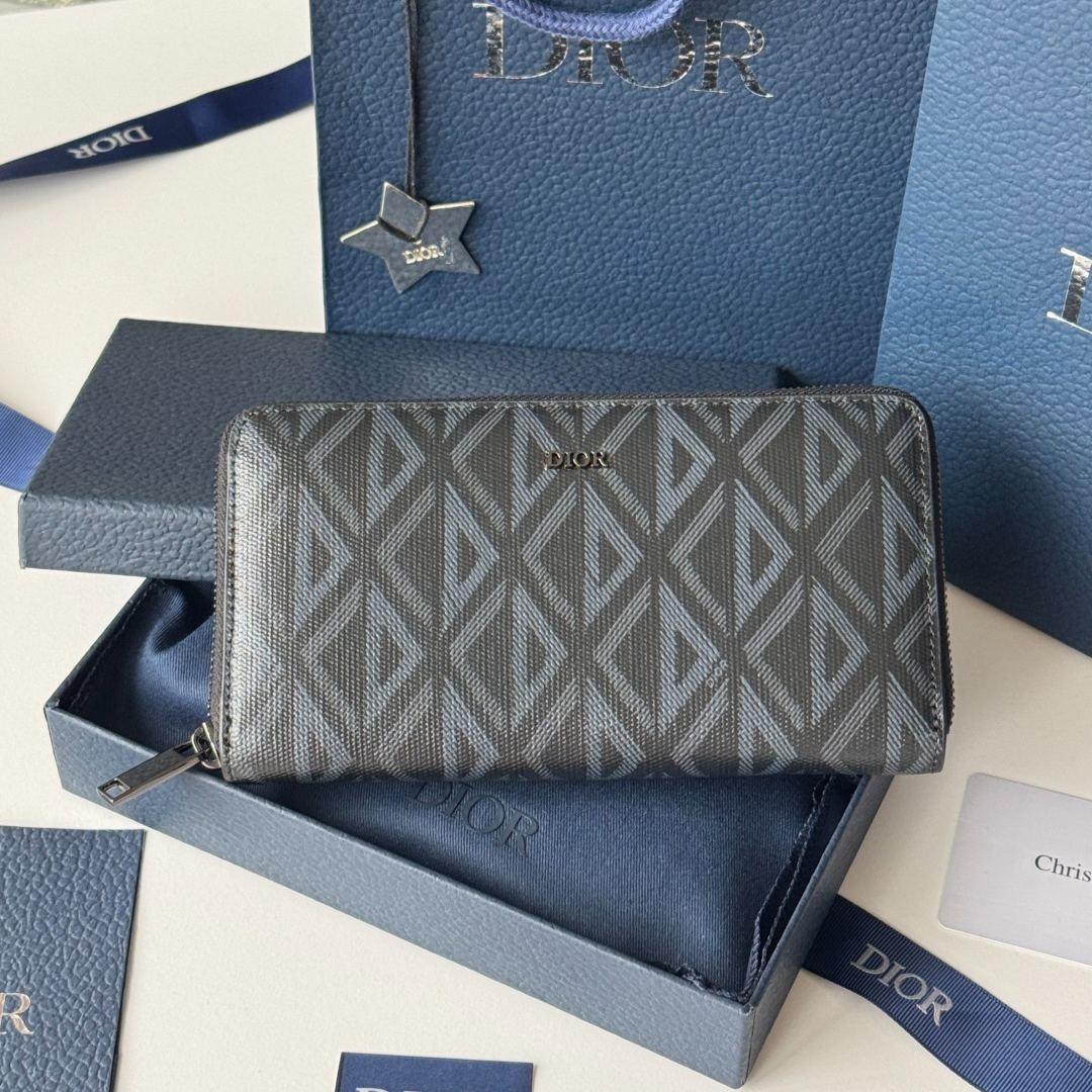 Dior CD Diamond Long Zip Wallet（2ESBC252DCO-H43E）
