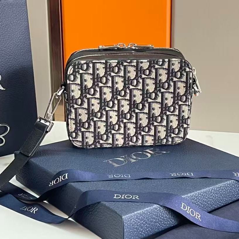 Dior Zip pouch with strap Dior Oblique Jacquard（2OBBC119YSE-H05E）