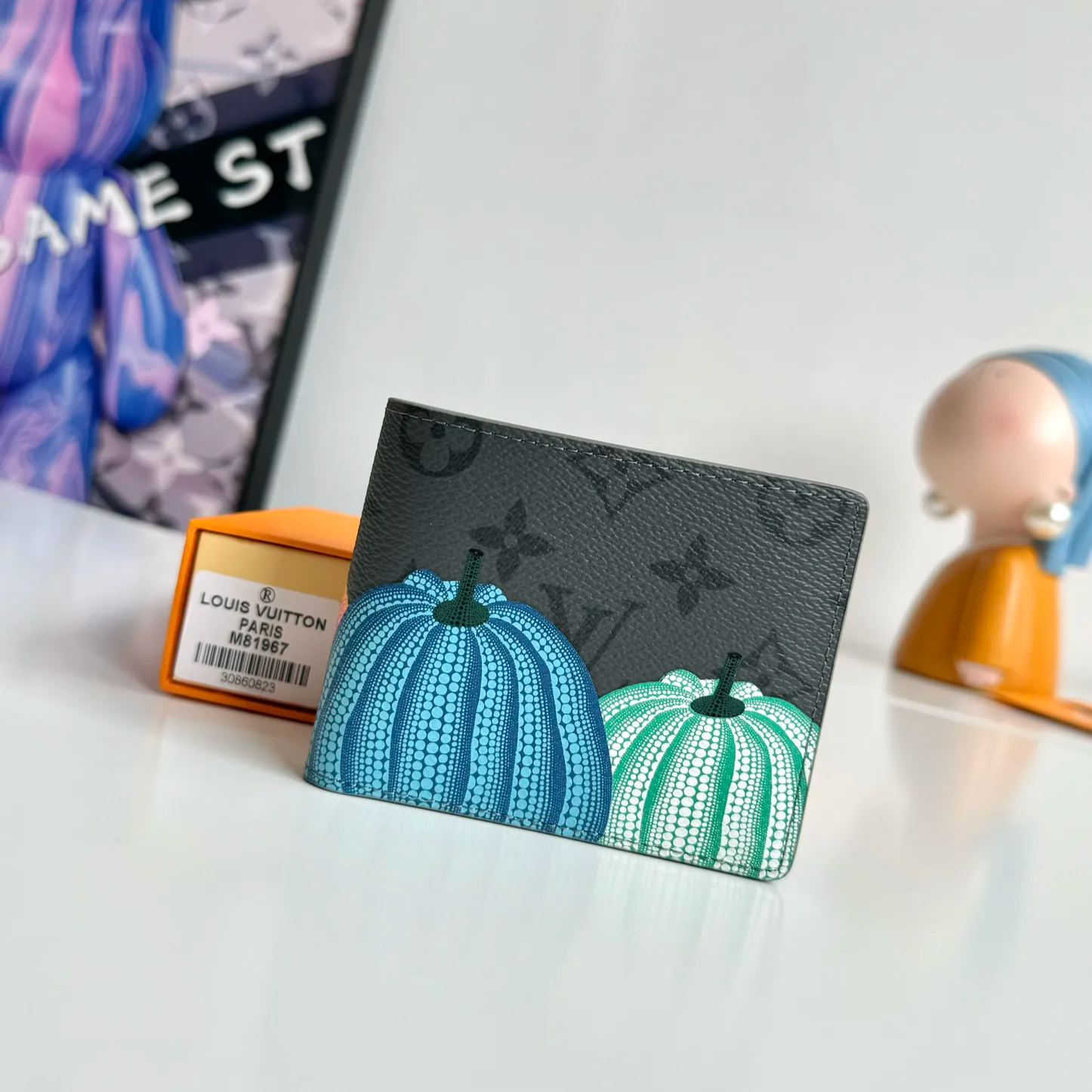 Louis Vuitton x Yayoi Kusama Slender Wallet Monogram Eclipse Reverse Pumpkin（M81967）