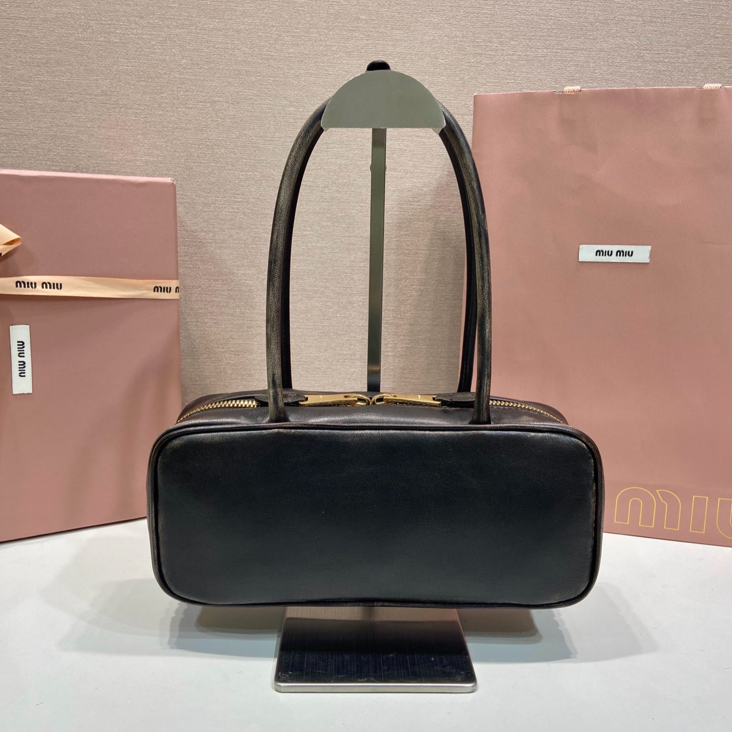 MiuMiu Beau leather bag（5BB173_2CRW_F0002_V_OTM）