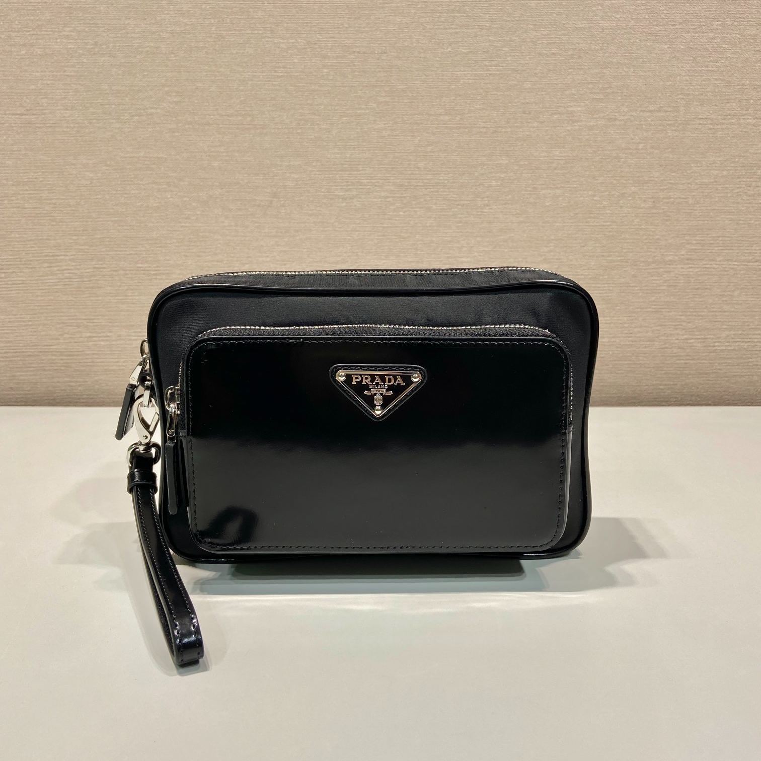 Prada Re-Nylon and brushed leather pouch (2VF041_789_F0002)