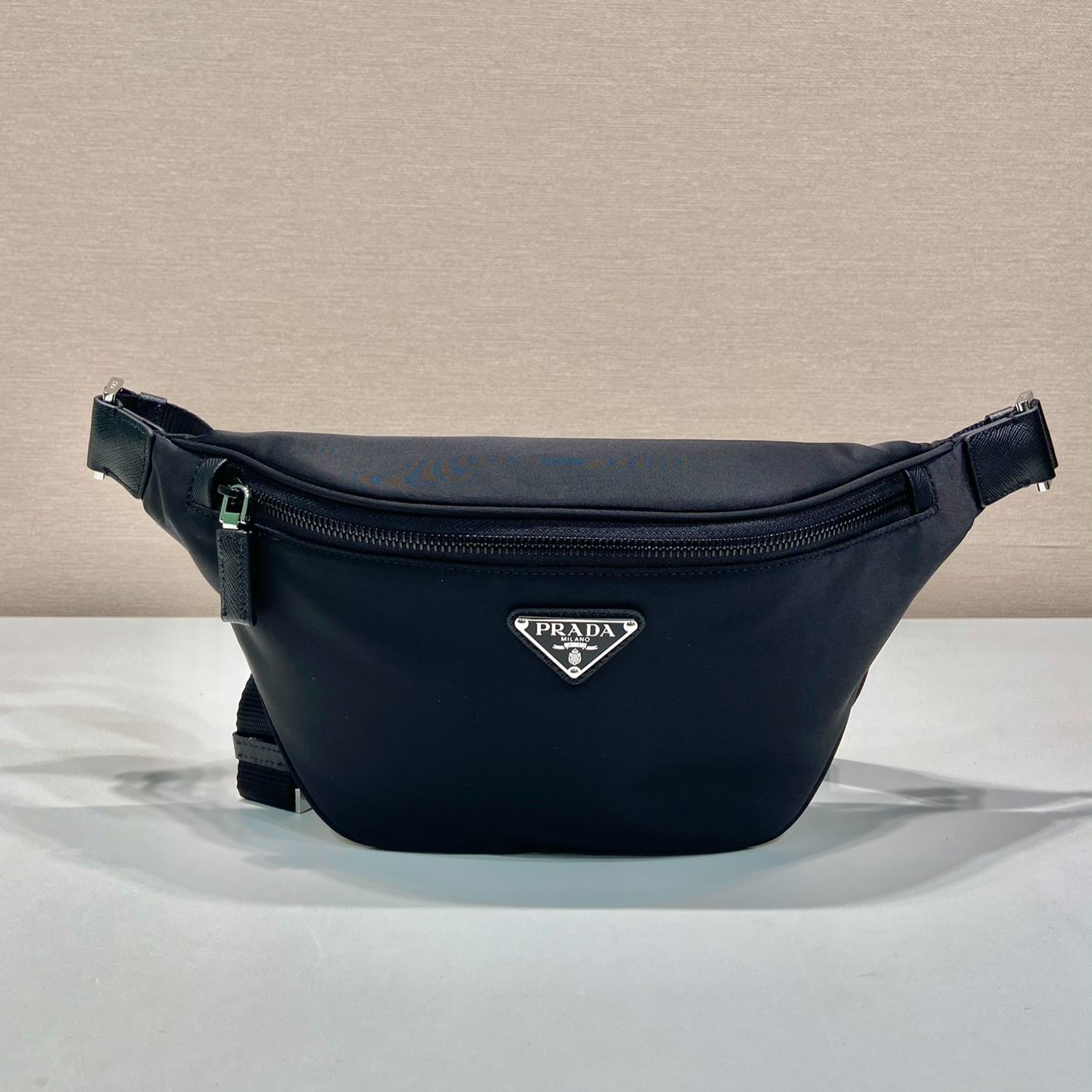 PRADA Re-Nylon and Saffiano leather belt bag (2VL033_2DMH_F0002_V_OOM）