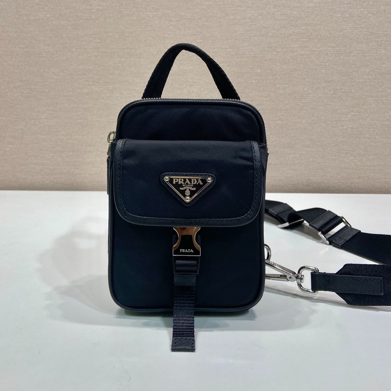 Prada Re-Nylon and Saffiano leather smartphone case (2ZH194_2DMH_F0002）