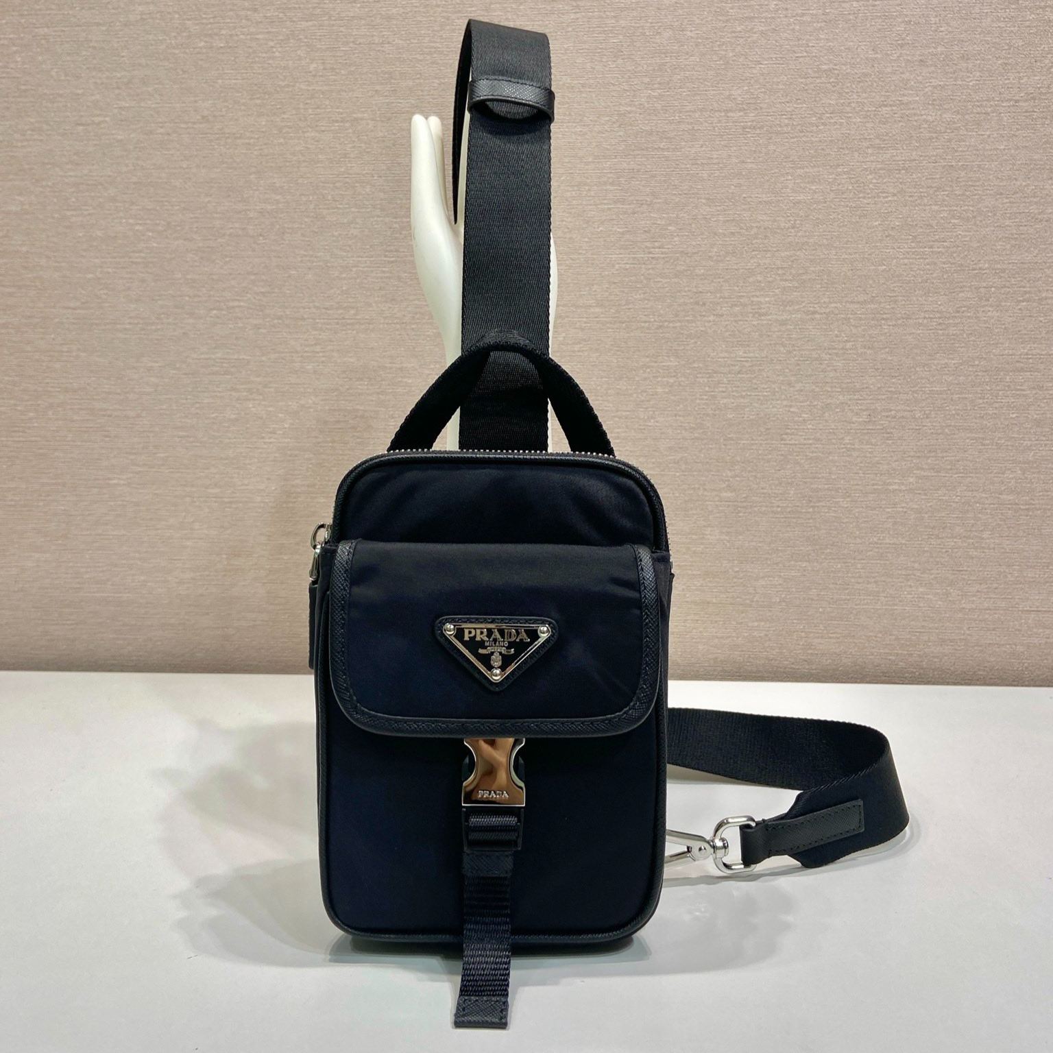 Prada Re-Nylon and Saffiano leather smartphone case (2ZH194_2DMH_F0002）