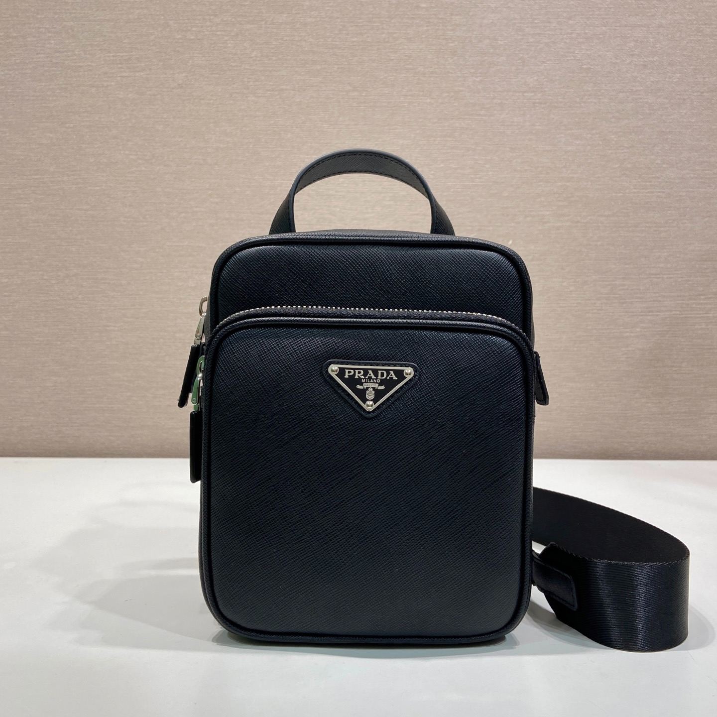 PRADA Saffiano Leather Mini One-Shoulder Backpack (2VZ124_9Z2_F0002_V_OOO）