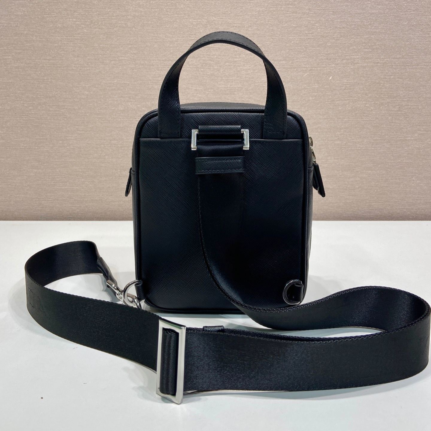 PRADA Saffiano Leather Mini One-Shoulder Backpack (2VZ124_9Z2_F0002_V_OOO）