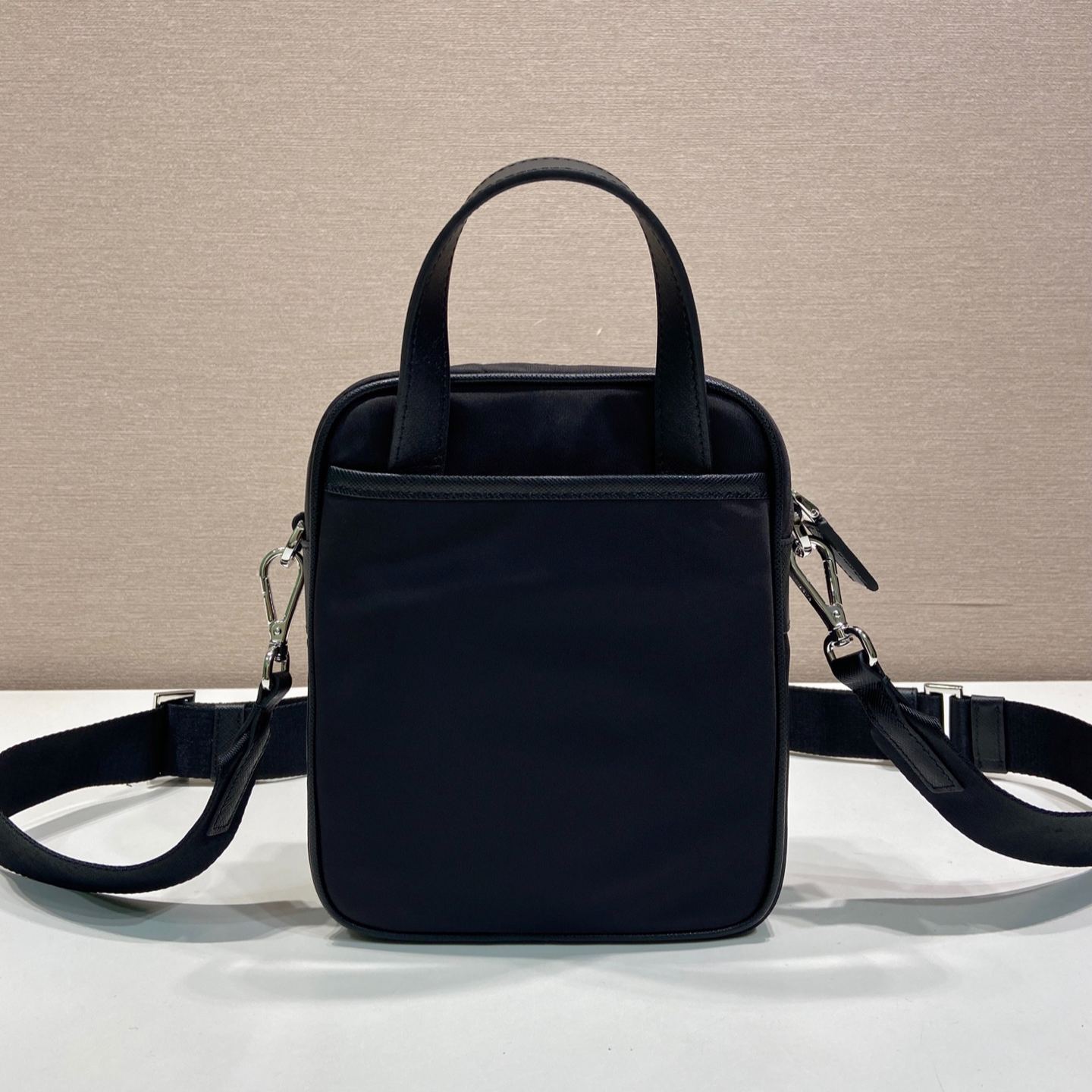 PRADA Re-Nylon and Saffiano leather shoulder bag (2VH211_2DMH_F0002_V_XOO）