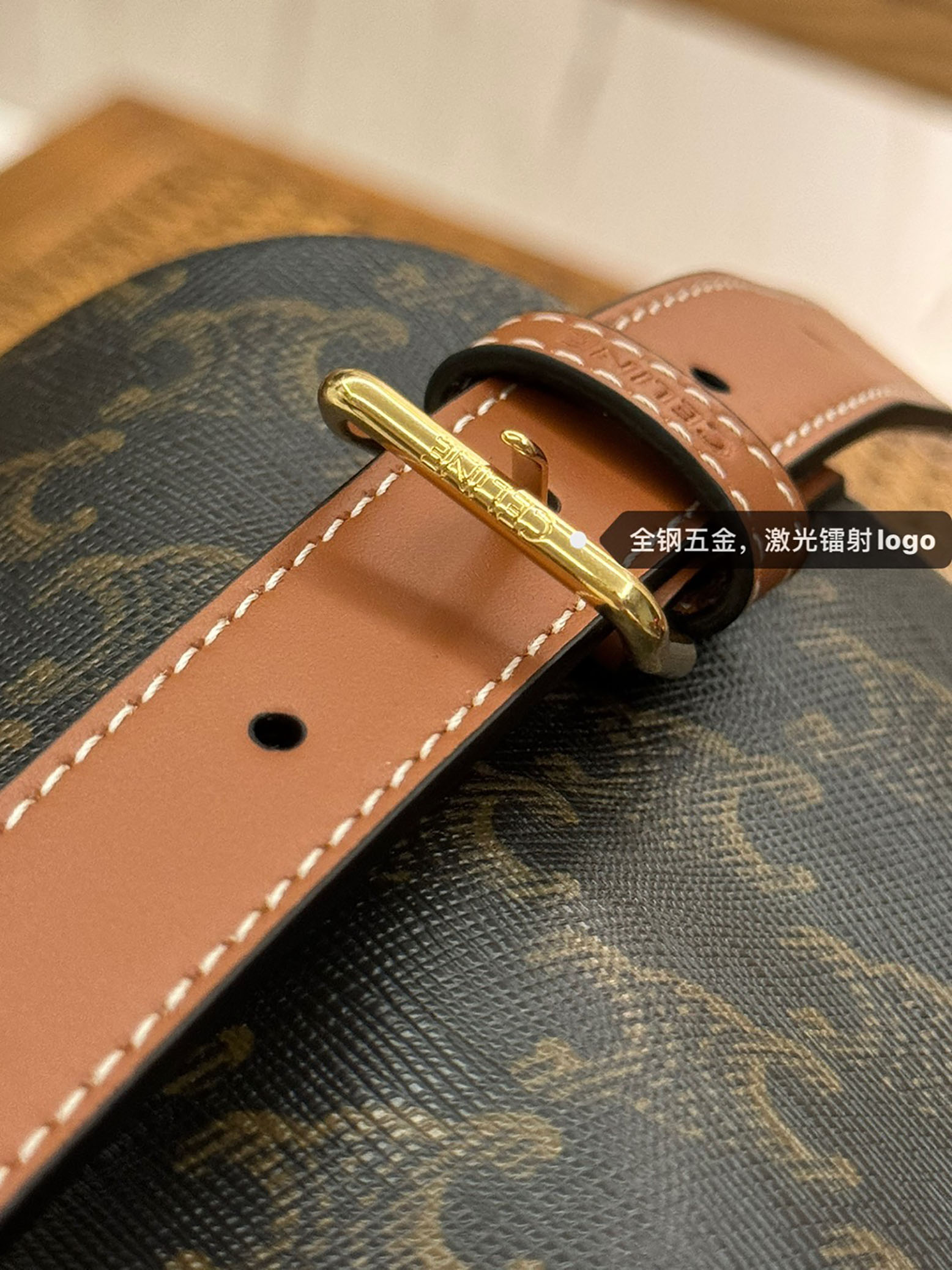 CELINE FOLCO logo print and cowhide leather mini backpack（197662CAS.04LU）