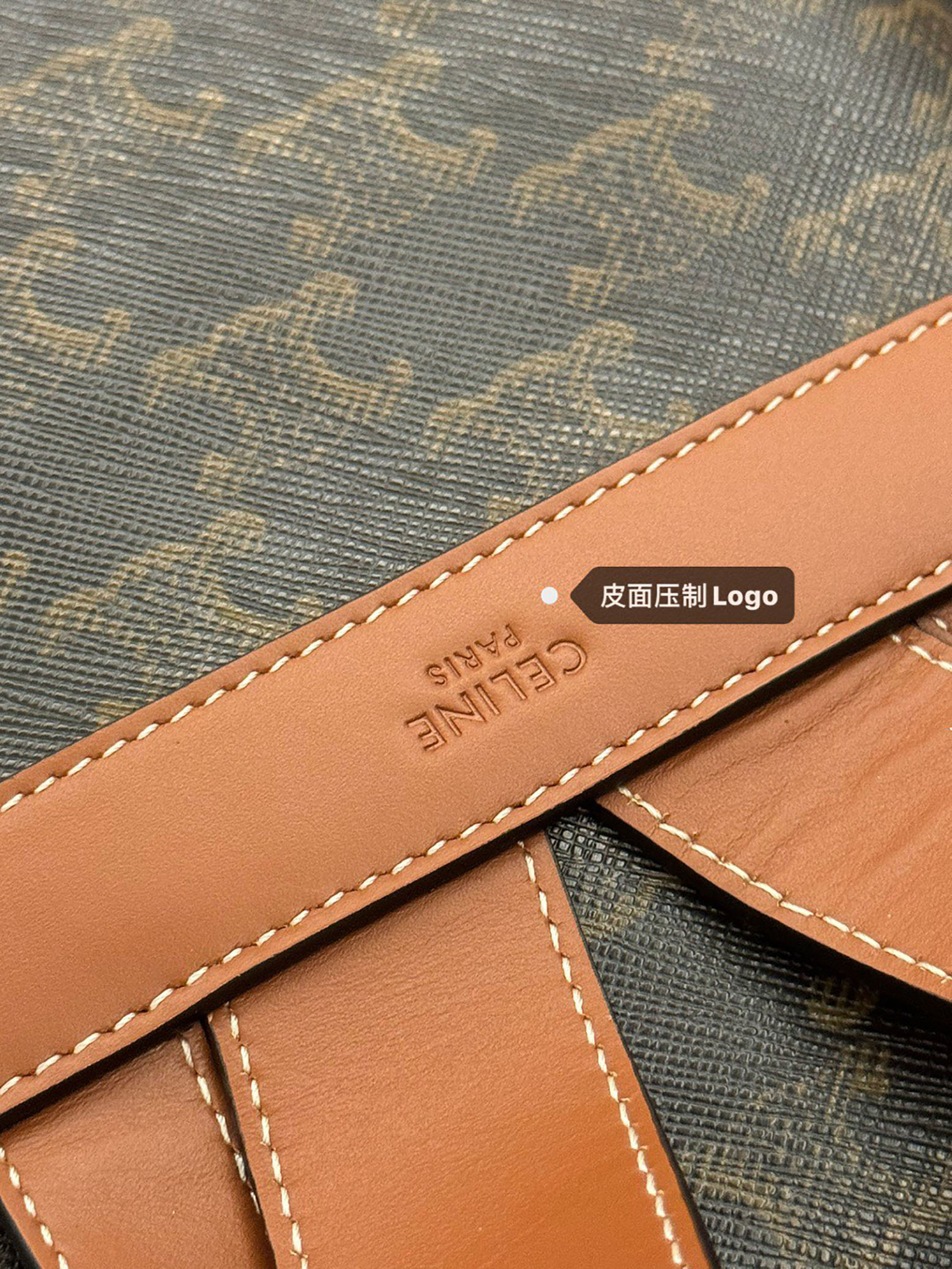 CELINE FOLCO logo print and cowhide leather mini backpack（197662CAS.04LU）