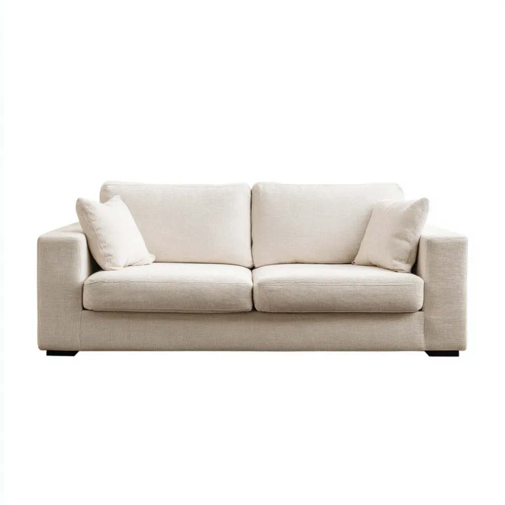 3人掛けソファ 布製 200x90x85 cm – アイボリー – モダンデザイン