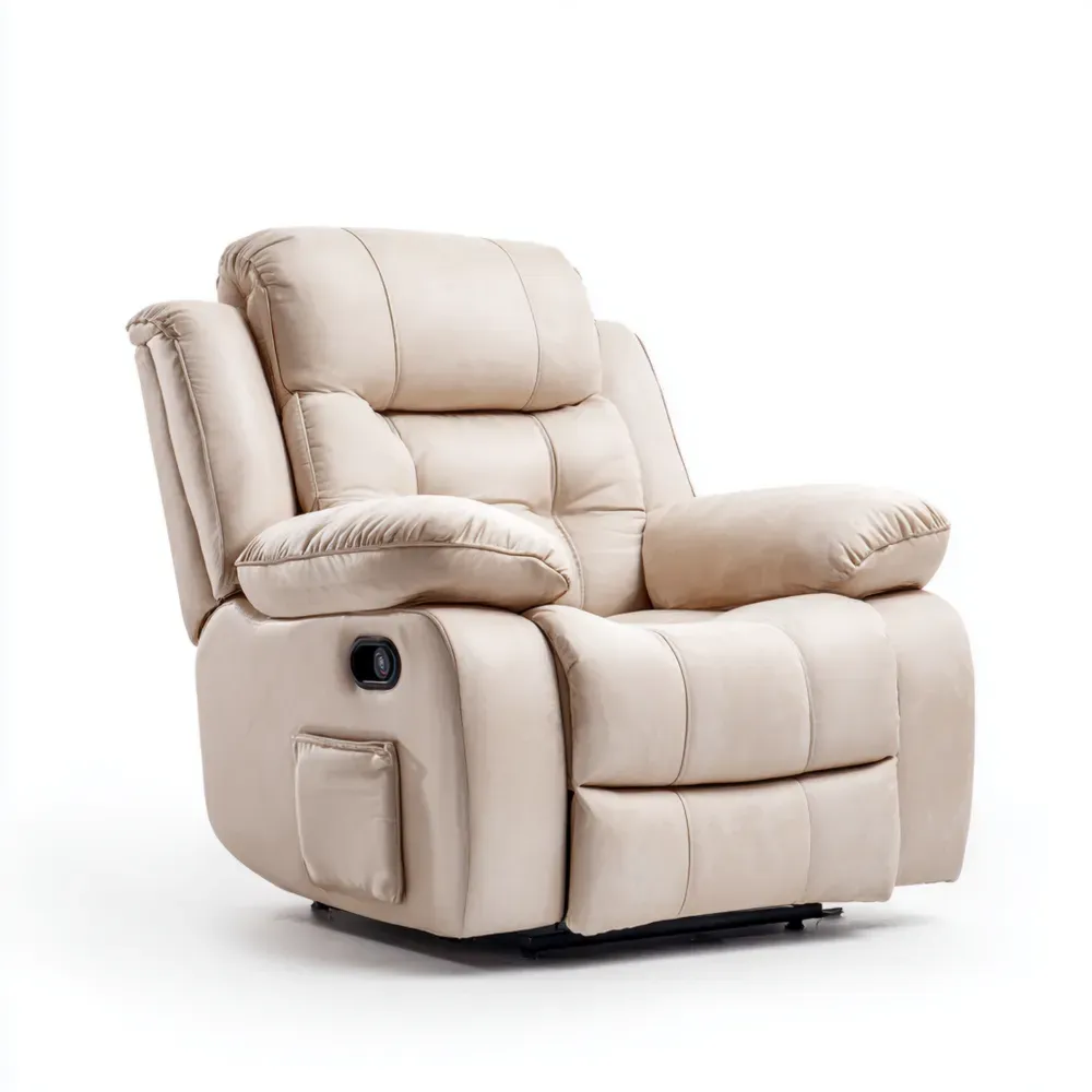 リクライニングチェア 合成革 85x90x100 cm – ベージュ – リラックス機能