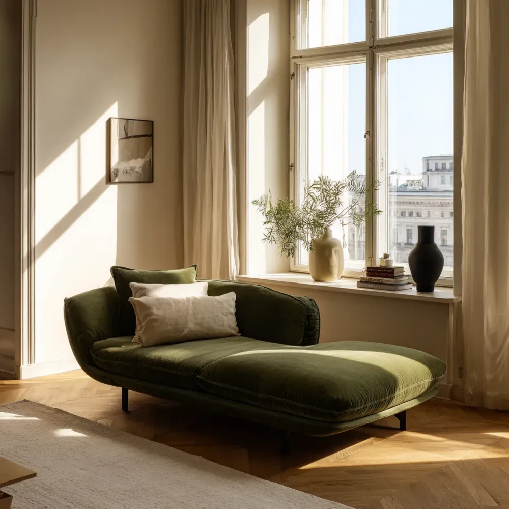 リクライニングチェア 150x80x75 cm - ダークグリーン