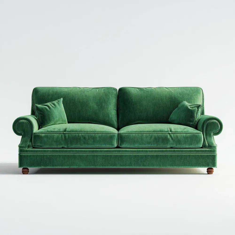 ソファセット ベルベット 180x90x85 cm – グリーン – クラシックデザイン