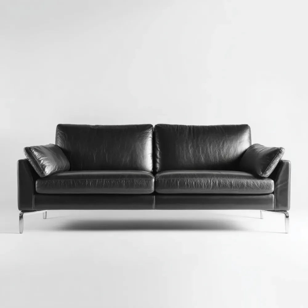 本革ソファ 190x85x75 cm - ブラック