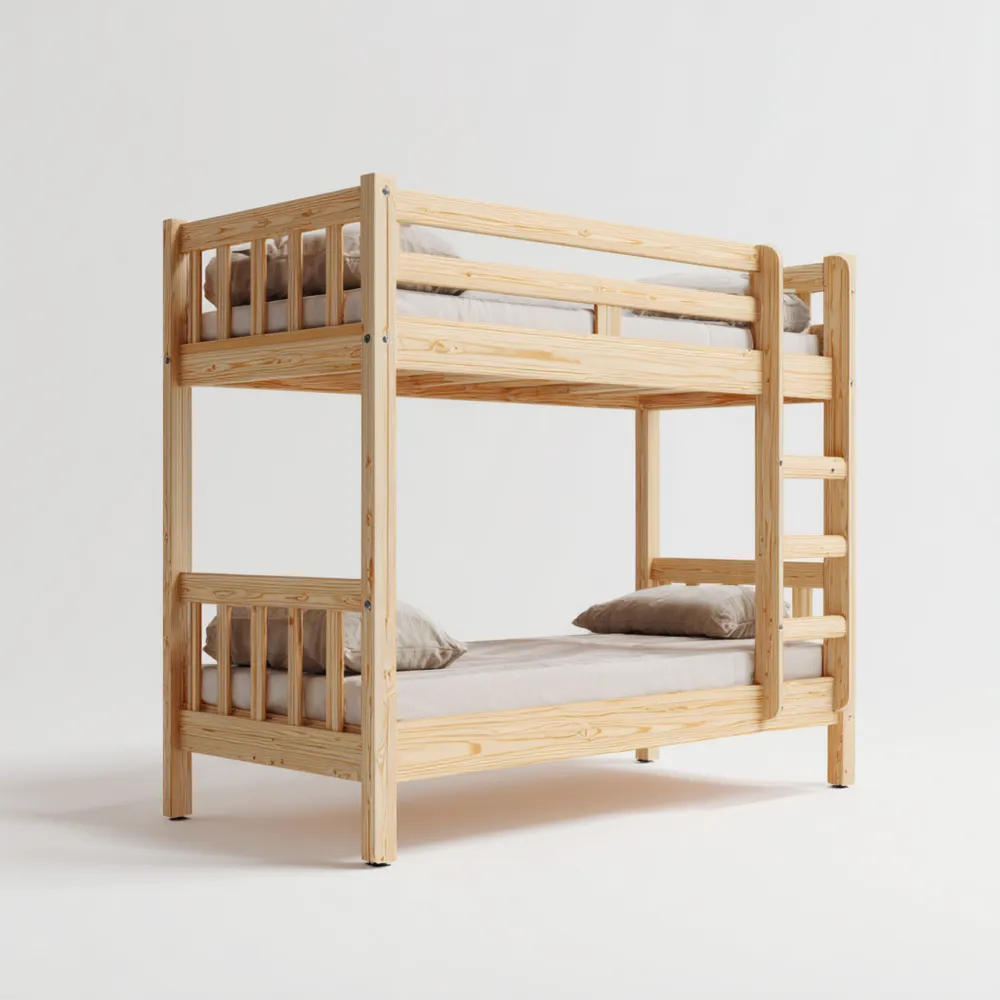 二段ベッド パイン材 200x90x160 cm - ナチュラルカラー