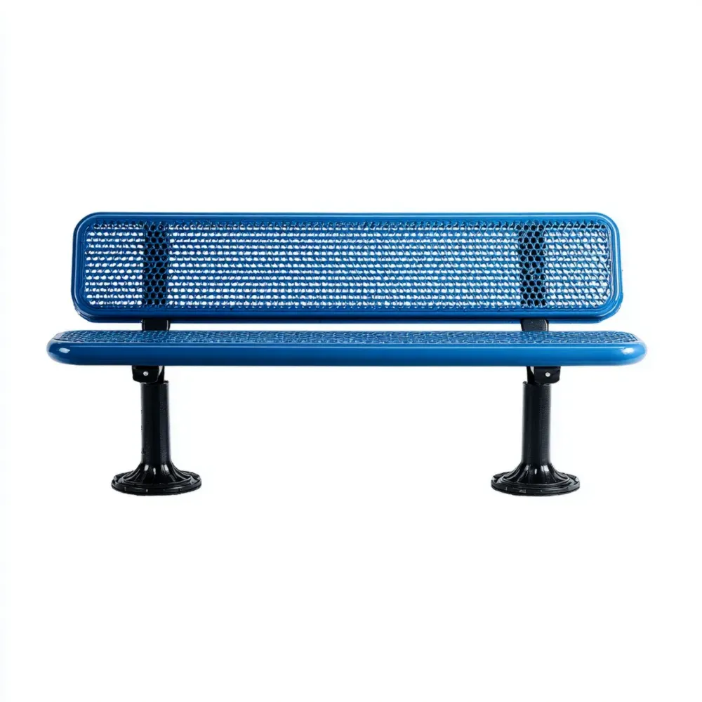 メタルガーデンベンチ 180x80x45 cm – ブルー – 現代デザイン
