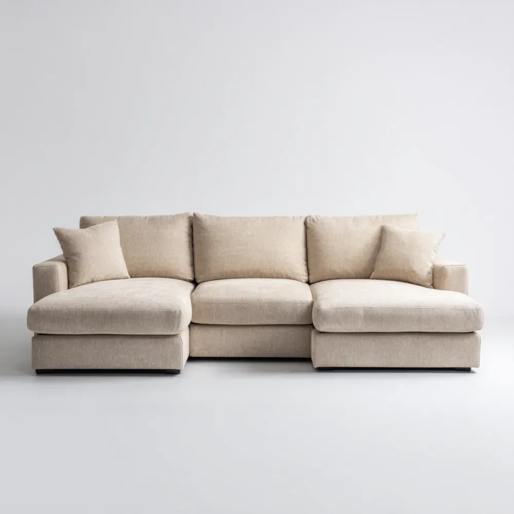 コーナーソファ 布製 230x150x85 cm – ベージュ – コンテンポラリーデザイン