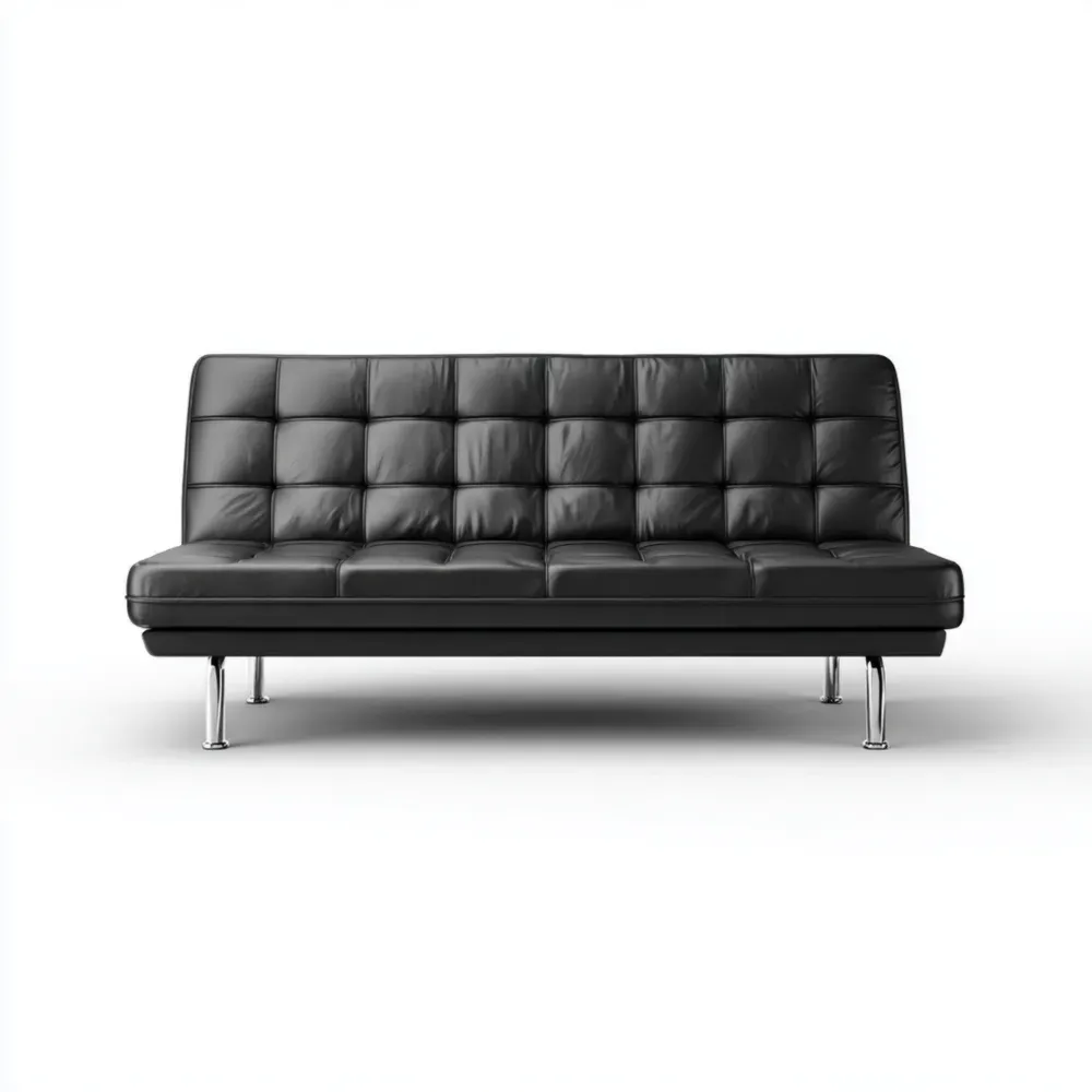 3人掛けソファ PUレザー 190x85x85 cm – ブラック – モダンスタイル