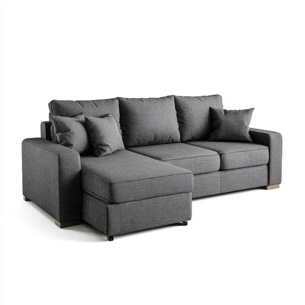 コーナーソファセット 250x160x85 cm – ファブリック – ダークグレー – モダンデザイン