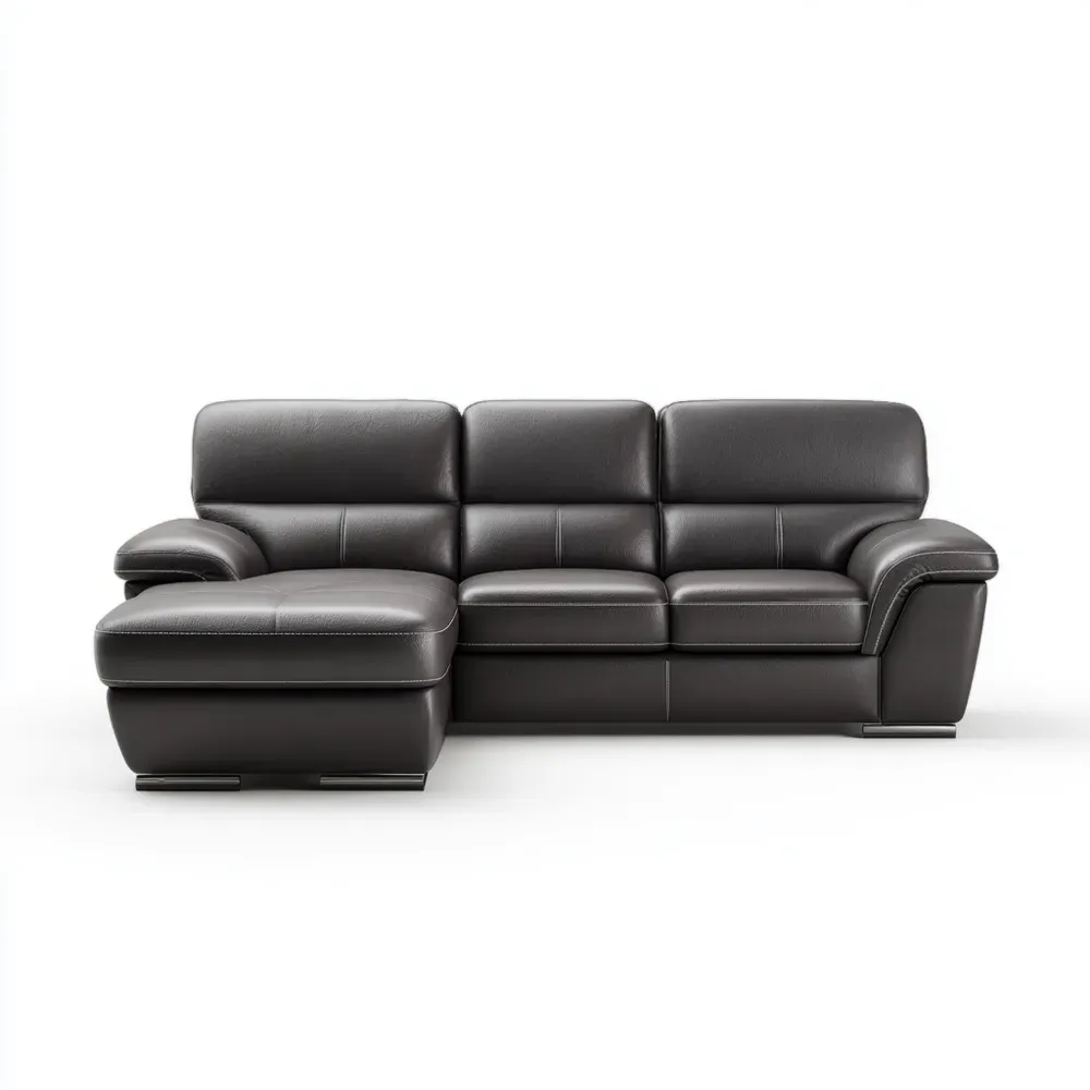 コーナーソファ 合成皮革 250x150x90 cm – ダークブラウン – モダンデザイン
