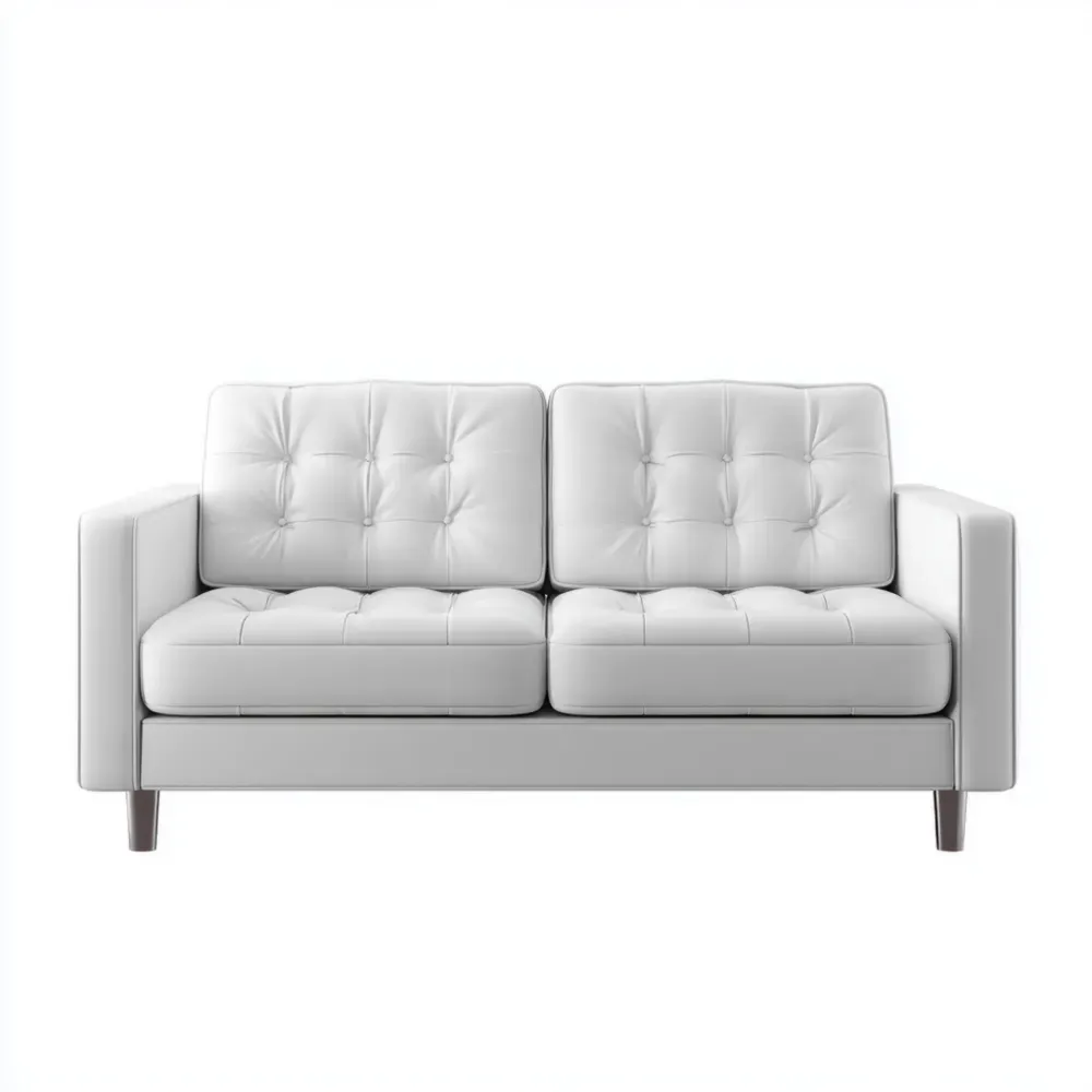 2人掛けソファ 合成革 150x90x85 cm - ホワイト - 現代的デザイン