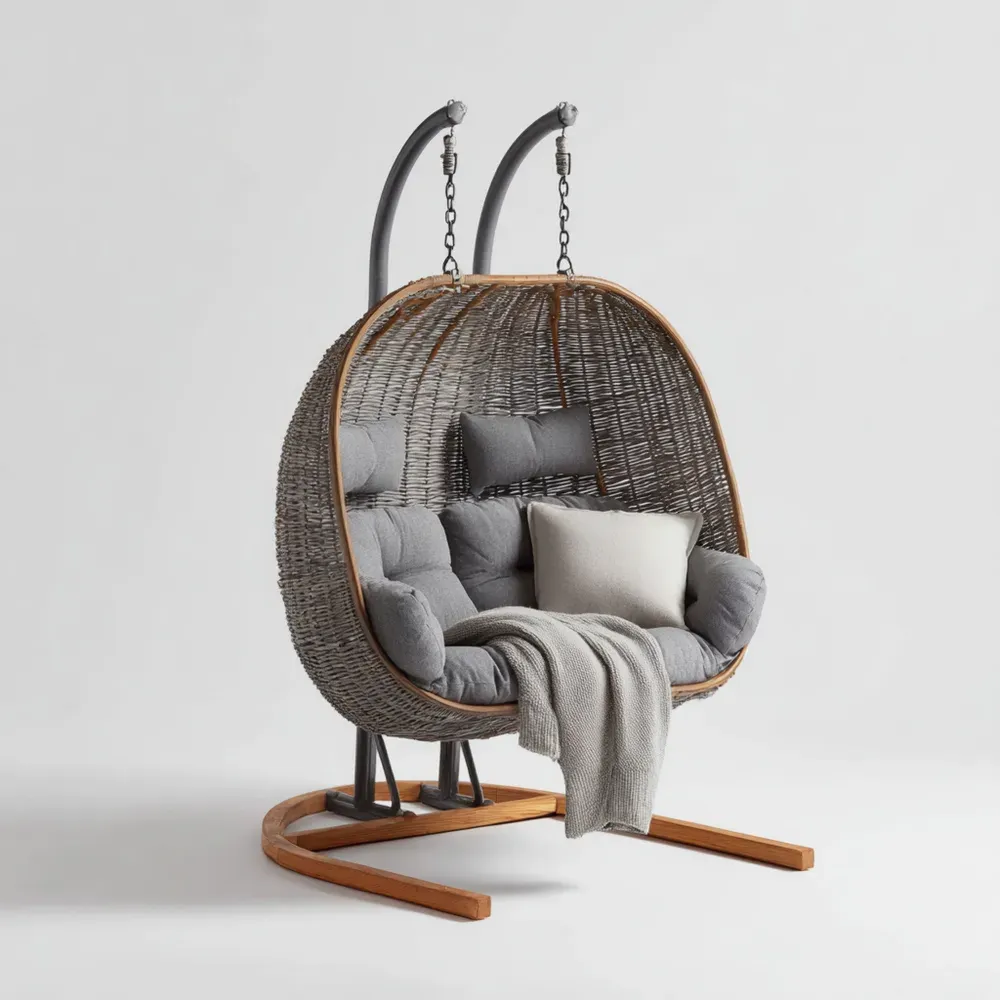 ダブルハンギングチェア 180x120x200 cm - グレー