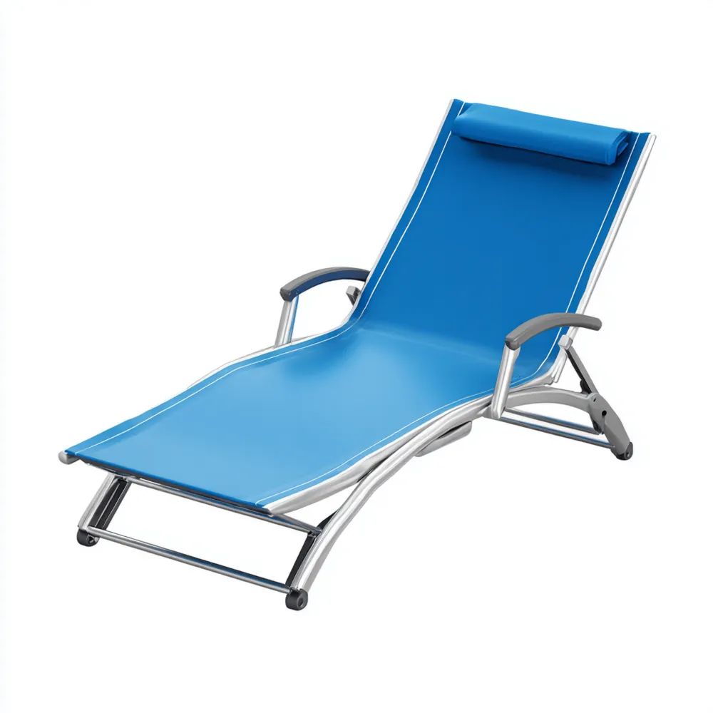 ガーデンリクライニングチェア アルミニウム 178x63x103 cm - ブルー - 折りたたみ式
